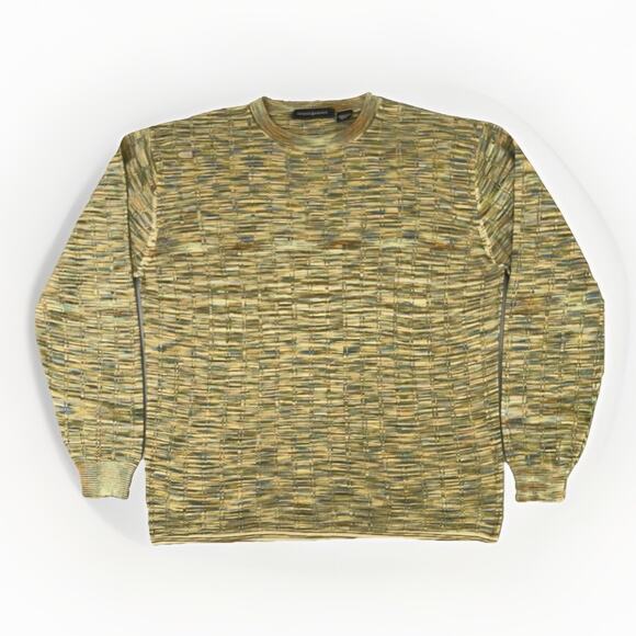 Jhane Barnes Sweater Mens Large 100% Silk Knit Multicolor Abstract Pull Over - Picture 1 of 10